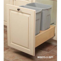 KV Double Waste Bin, Solid Wood Box Soft Closing